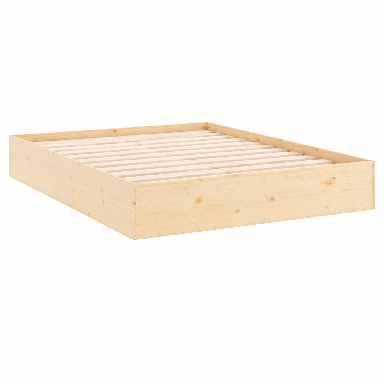 Massivholzbett – aus Massivholz, 140 × 200 cm, mit Lattenrost, aus Kiefernholz