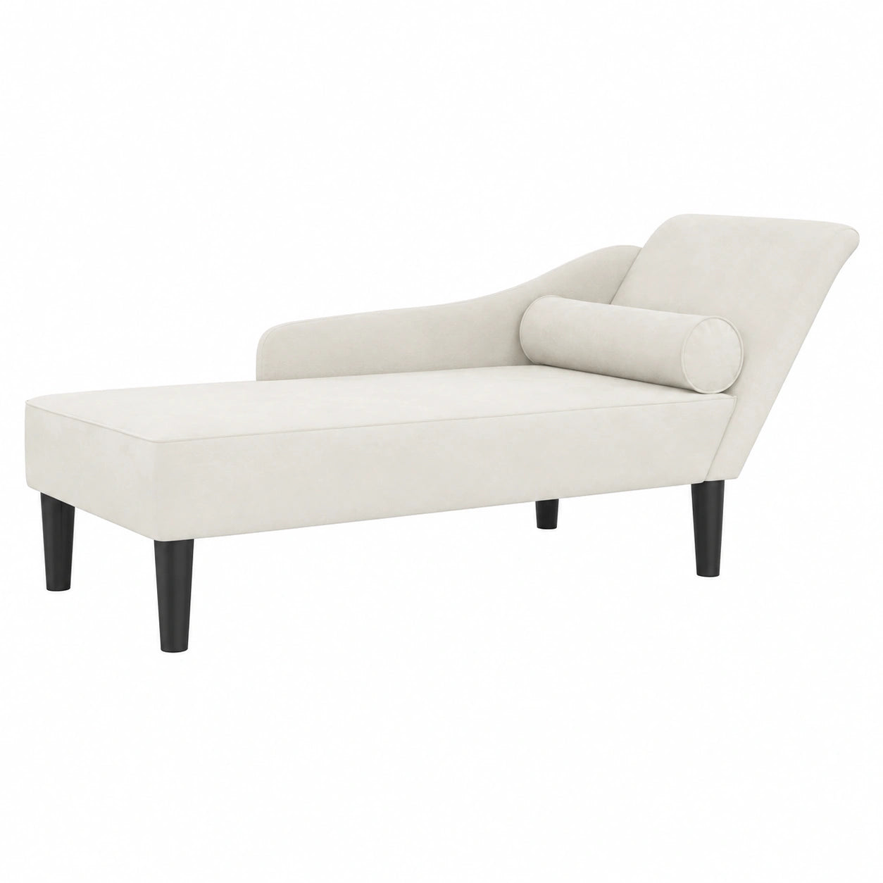Sofa – gepolstert, aus Samt, Creme, für Wohnzimmer, Schlafzimmer und Büro
