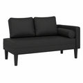 Sofa – gepolstert, aus Kunstleder, Schwarz, für Wohnzimmer, Schlafzimmer und Büro