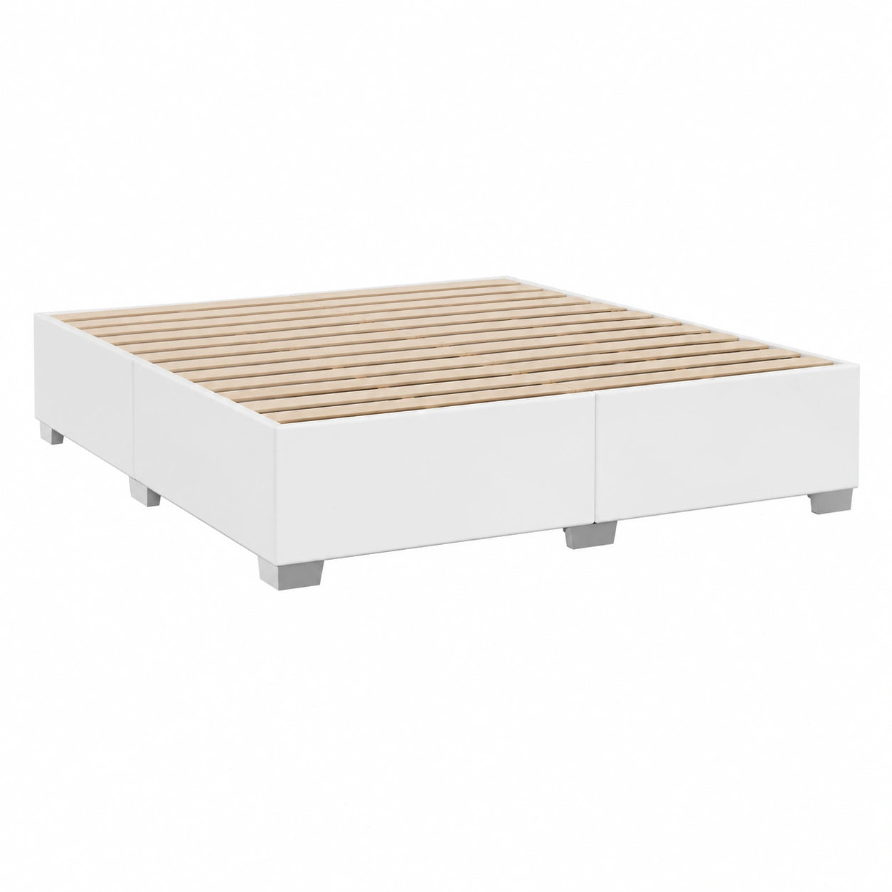 Bettgestell – 200 × 200 cm, gepolstert, mit Lattenrost, aus Kunstleder, für Schlafzimmer