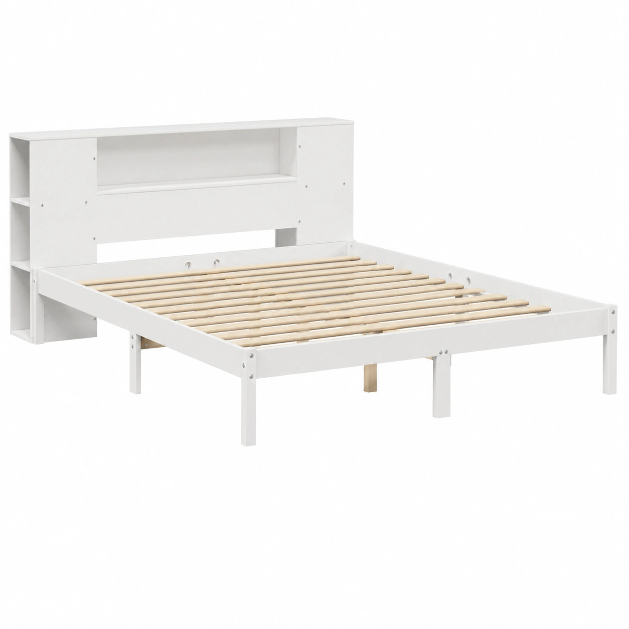 Massivholzbett – aus Massivholz, 135 × 190 cm, aus Kiefernholz