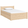 Bett – 90 × 200 cm, mit Schubladen, mit Lattenrost