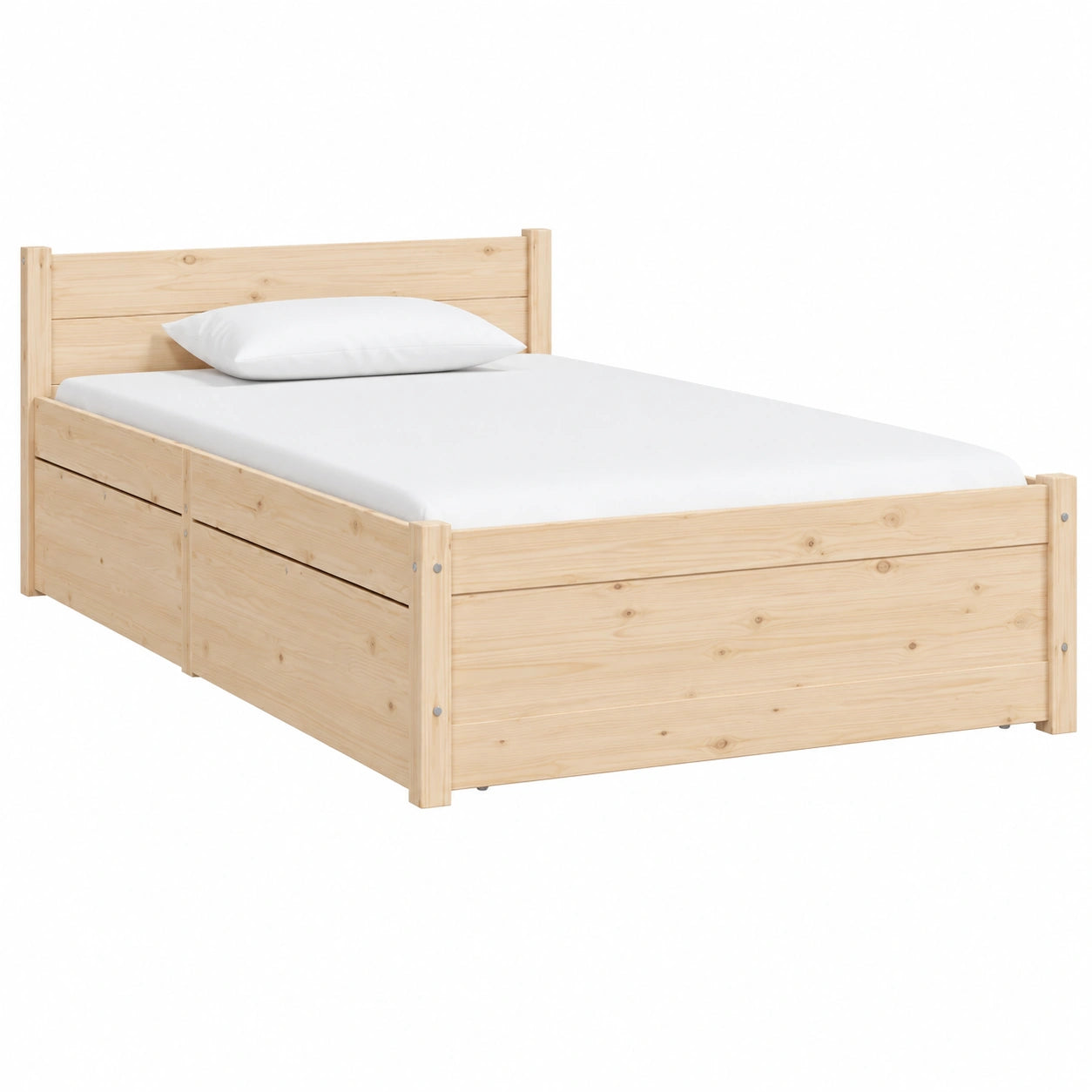 Bett – 90 × 200 cm, mit Schubladen, mit Lattenrost