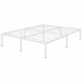 Metallbett – 200 × 200 cm, mit Stauraum, aus Metall, Weiß