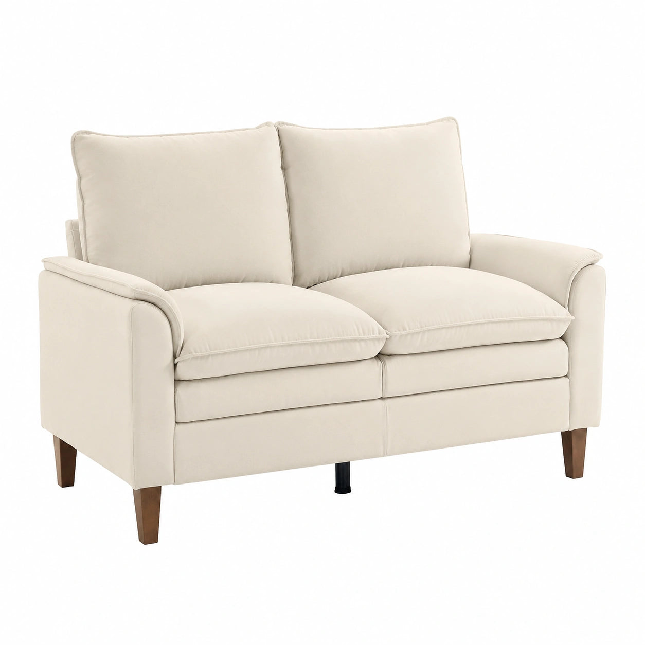 Sofa – 2-Sitzer, 146 cm, moderner Stil, gepolstert, mit Rückenlehne, Creme, für Wohnzimmer und Schlafzimmer