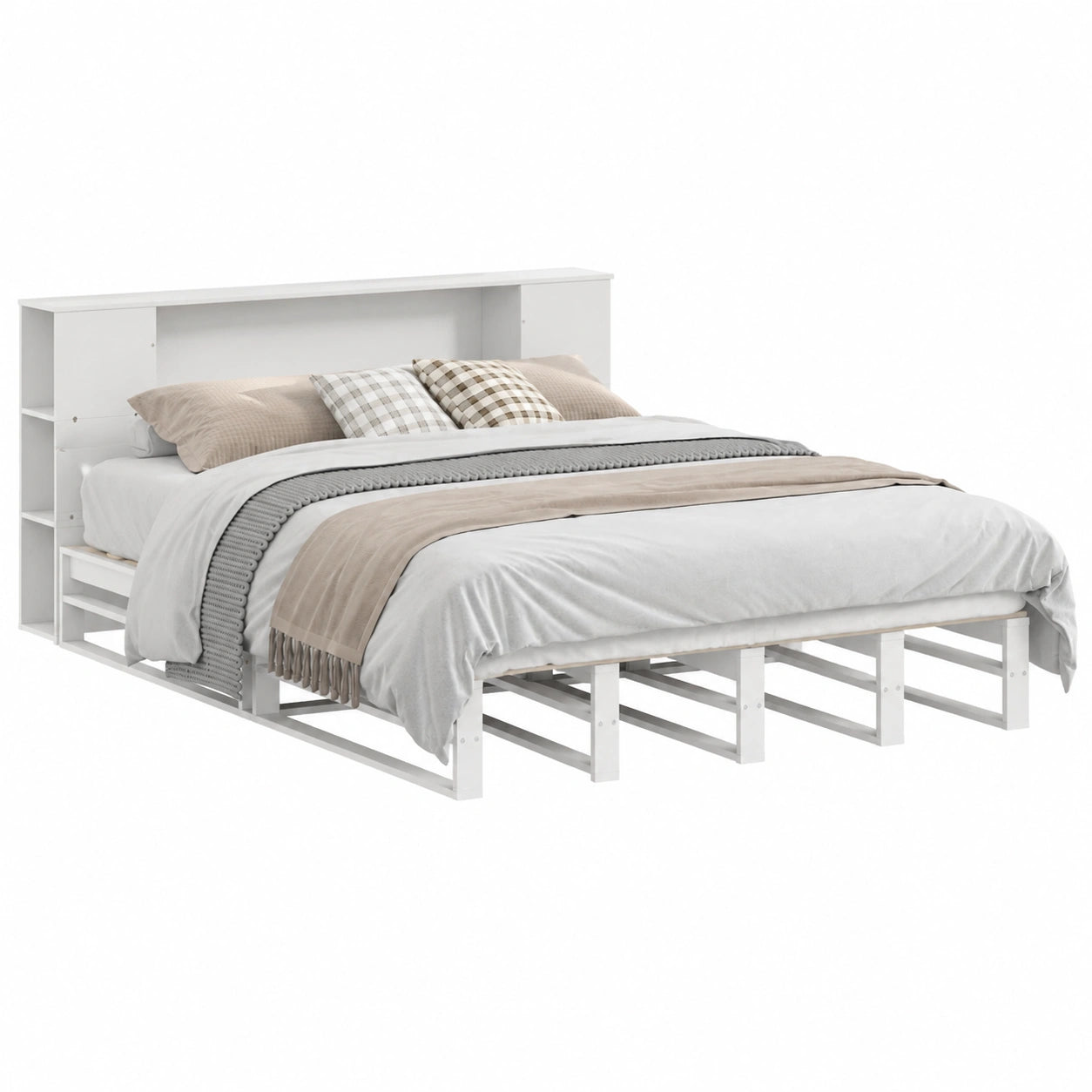 Massivholzbett – aus Massivholz, 140 × 200 cm, für Schlafzimmer