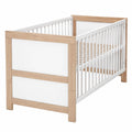 Babybett – 70 × 140 cm, höhenverstellbar, aus Eichenholz und Holz, Sonoma-Eiche