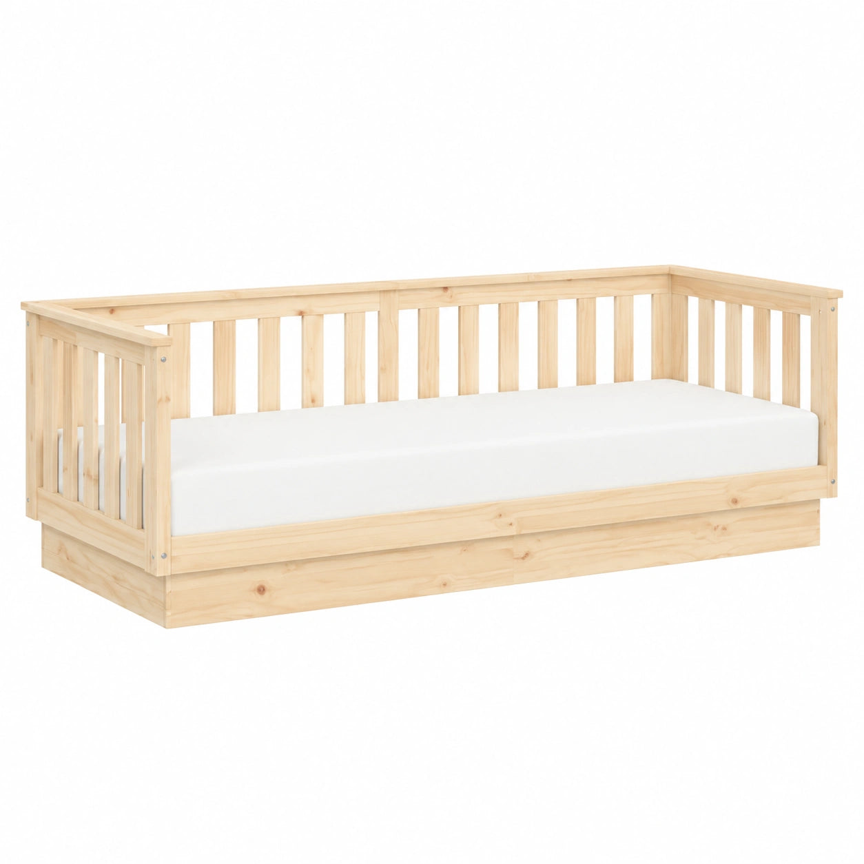 Tagesbett – 90 × 200 cm, gepolstert, mit Stauraum, mit Lattenrost, aus Massivholz und Kiefernholz, für Schlafzimmer und Kinderzimmer