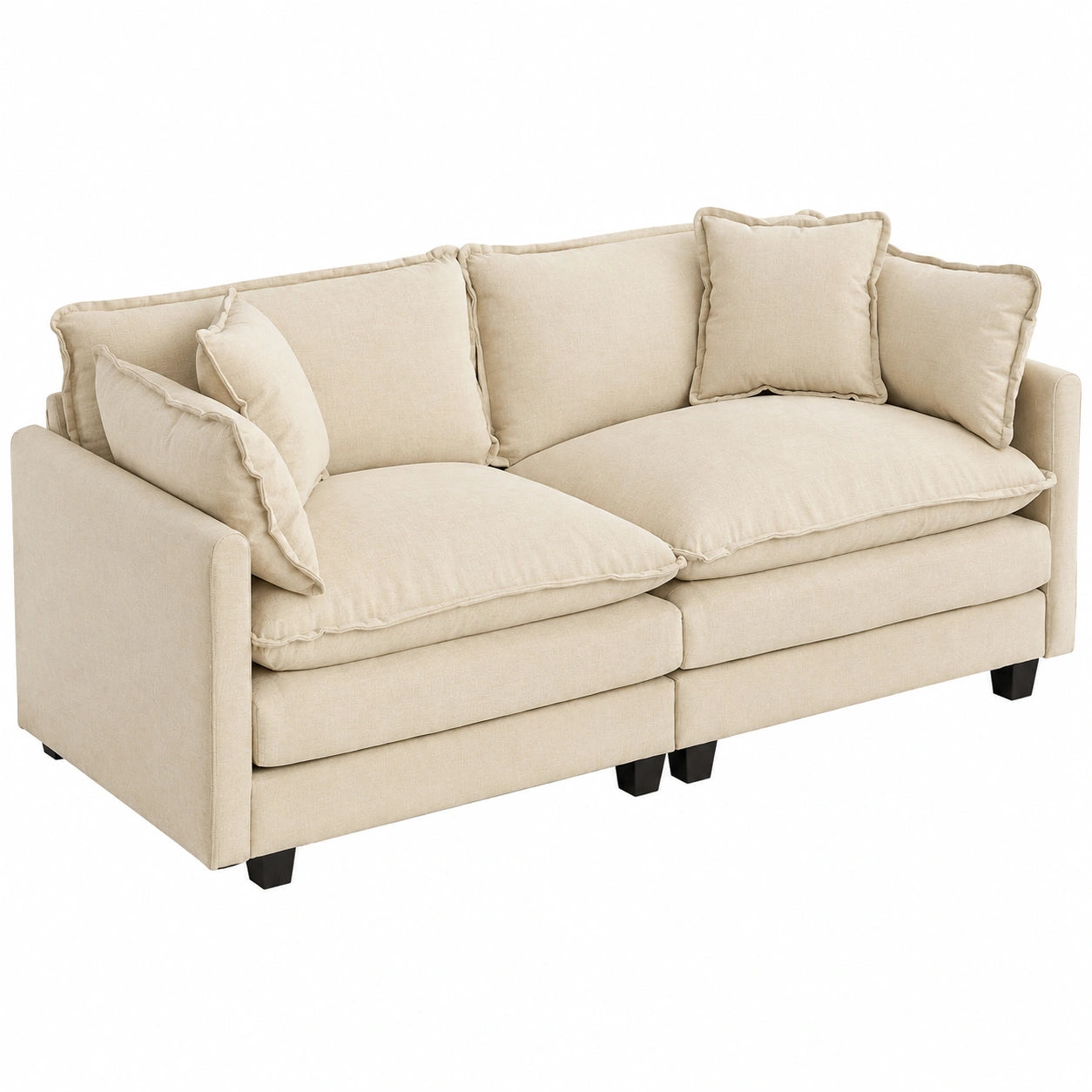 Sofa – 2-Sitzer, modular, Beige, für Wohnzimmer