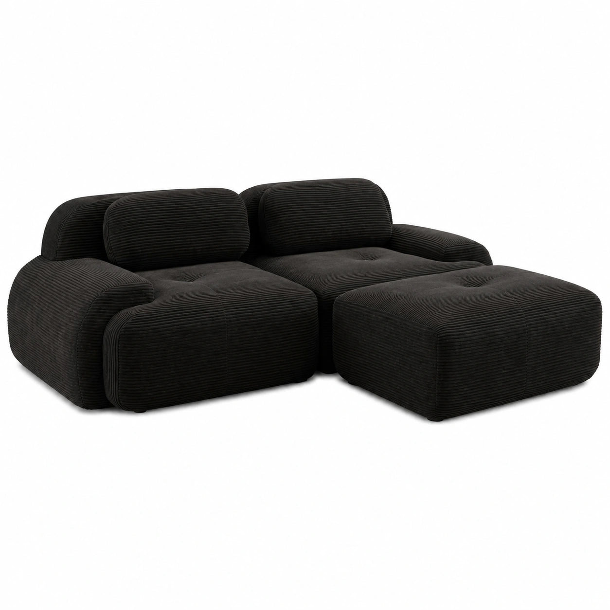 Sofa – 2-Sitzer, modular, Schwarz, für Wohnzimmer und Schlafzimmer