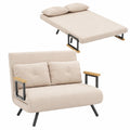 Schlafsofa – 2-Sitzer, 183 × 98,5 cm, klappbar, mit Rückenlehne, mit Schlaffunktion, Beige, für Wohnzimmer