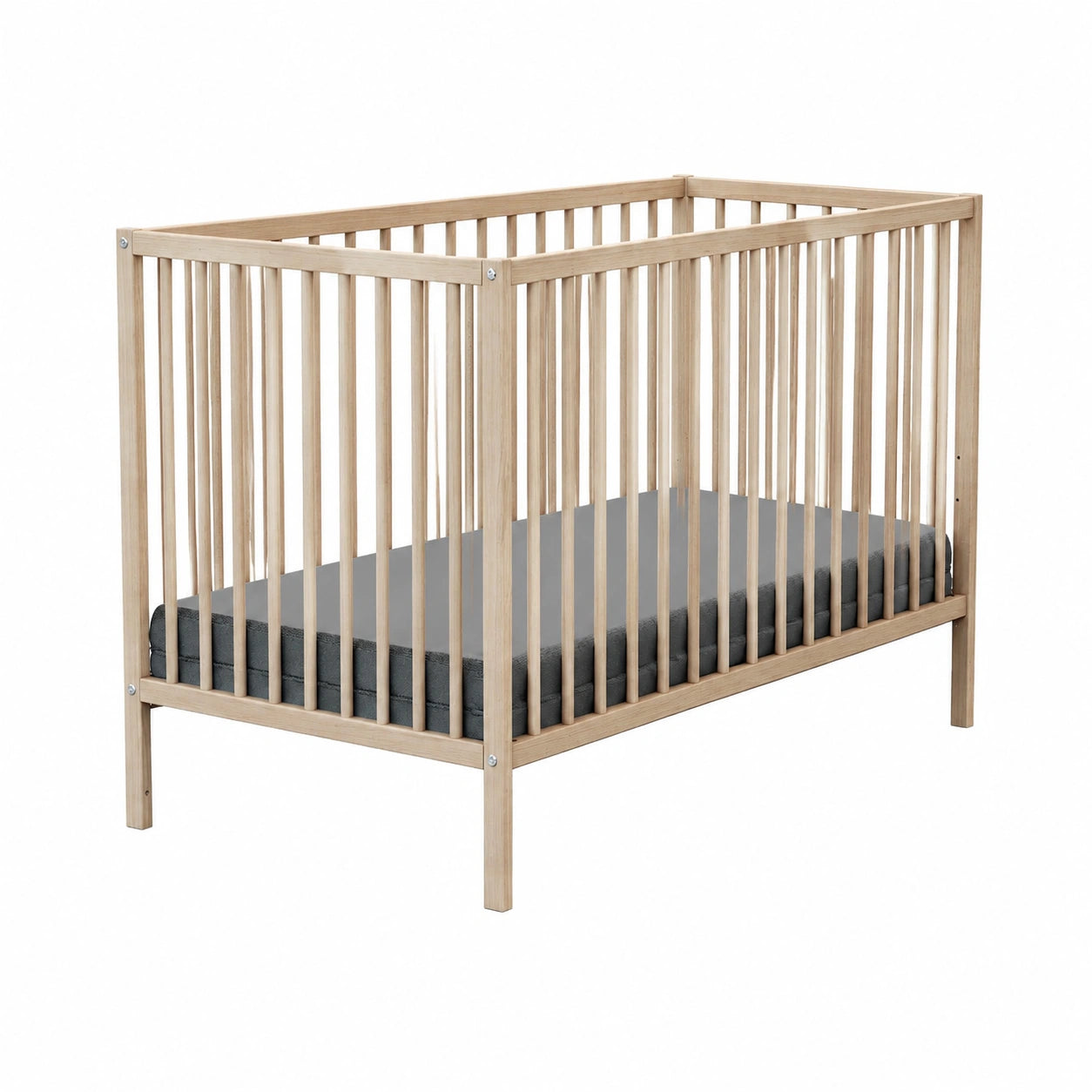 Babybett – 60 × 120 cm, aus Buchenholz und Holz, Naturfarben