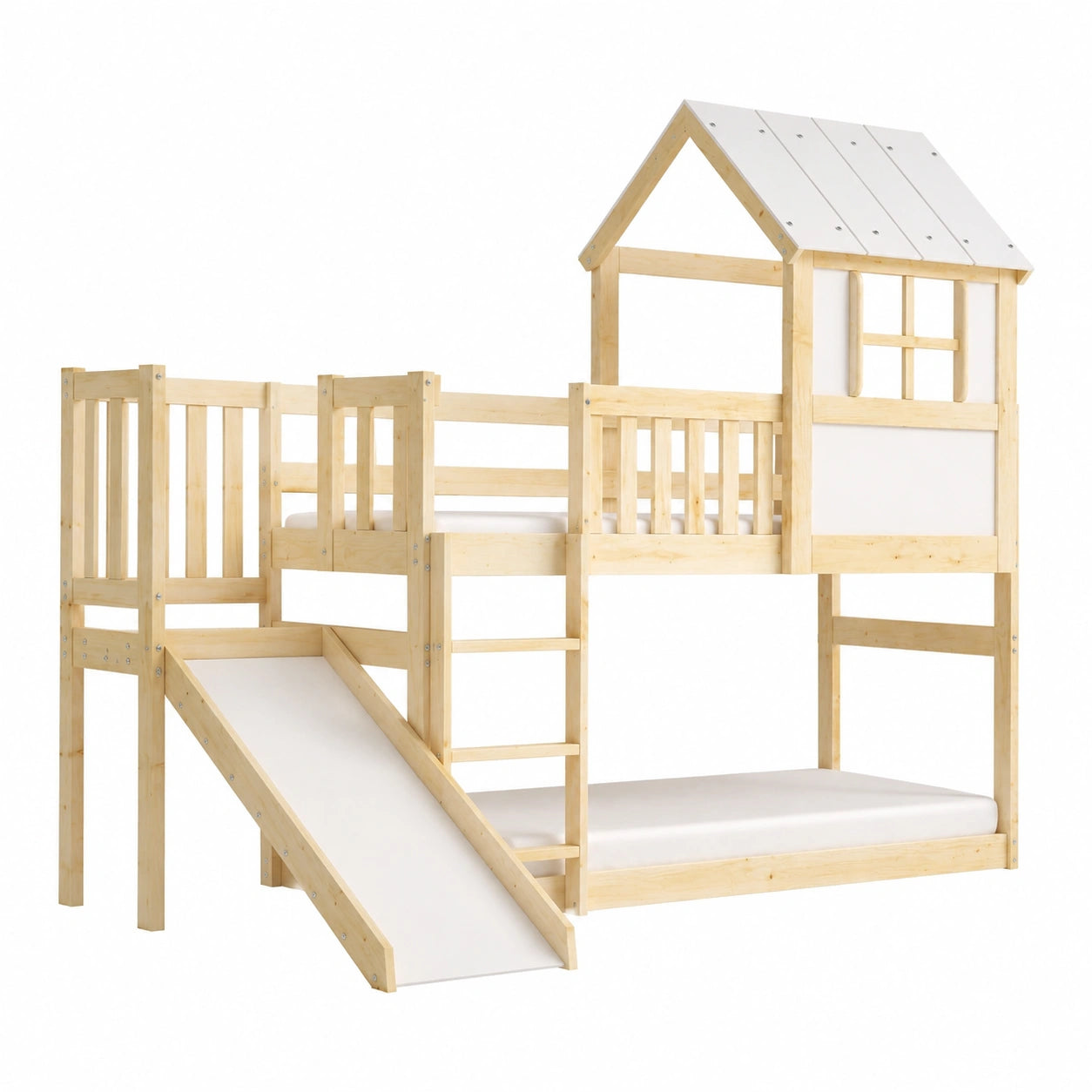 Hochbett – 90 × 200 cm, mit Lattenrost, aus Massivholz