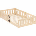 Kinderbett – 95 × 200 cm, mit Lattenrost, aus Massivholz und Kiefernholz