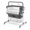 Bett – mit Rollen, Grau