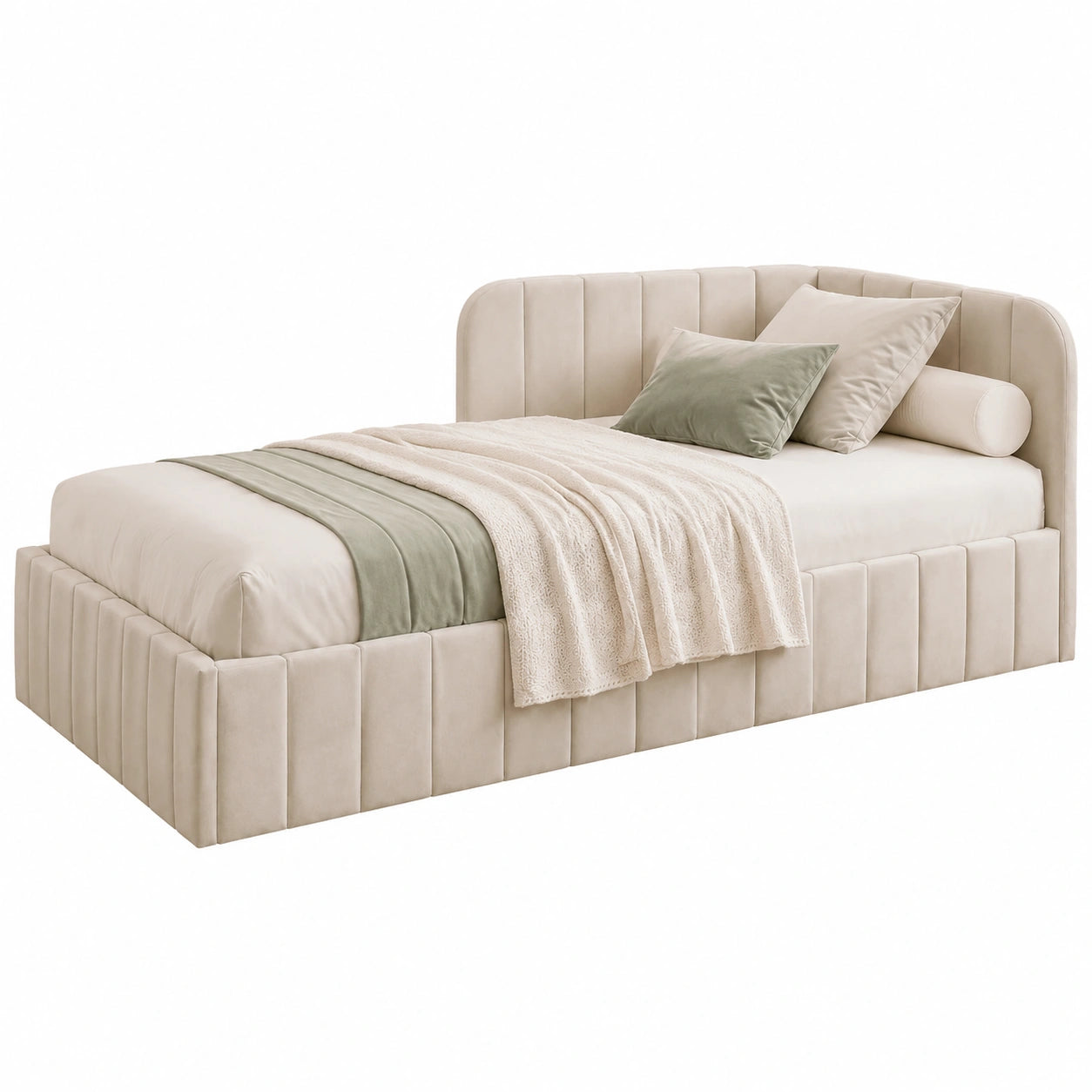 Bett – 120 × 200 cm, Beige