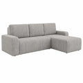 Ecksofa – gepolstert, mit Bettkasten, mit Schlaffunktion, aus Stoff, Grau