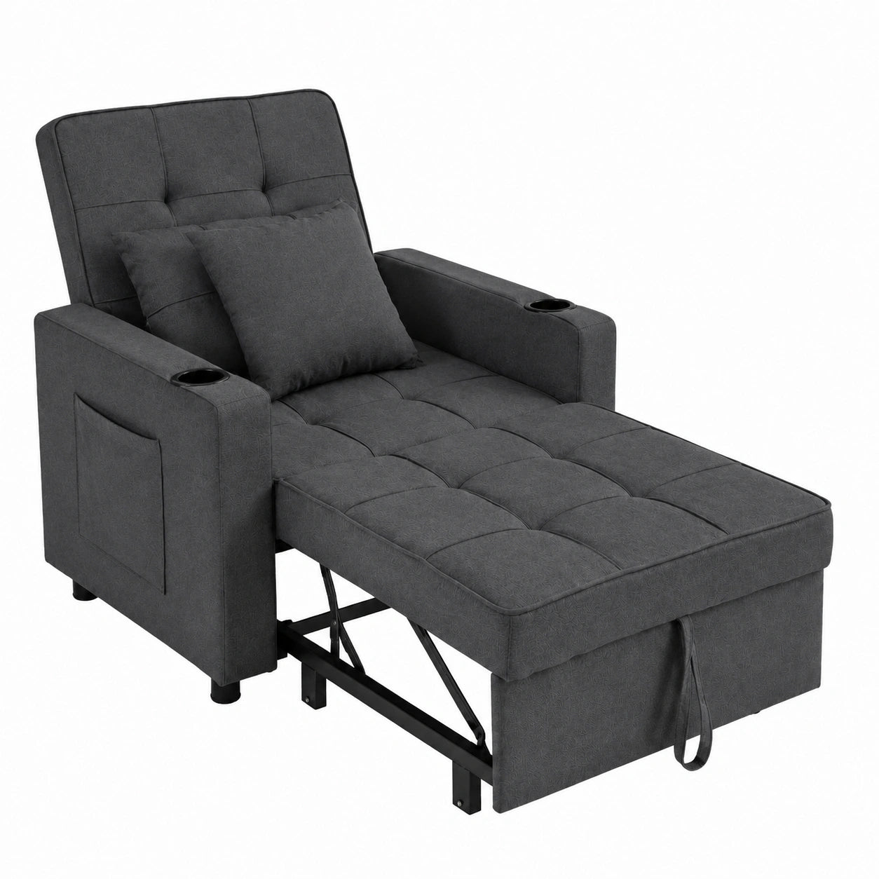 Sessel – mit Rückenlehne, Dunkelgrau, für Wohnzimmer