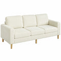 Sofa – 3-Sitzer, 192 cm, moderner Stil, gepolstert, Beige, für Wohnzimmer, Schlafzimmer und Büro